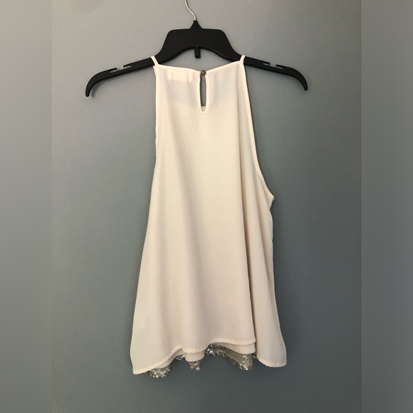 Altar’d State Size Small Sleeveless Ivory Golden Sequin Top New - Picture 3 of 12